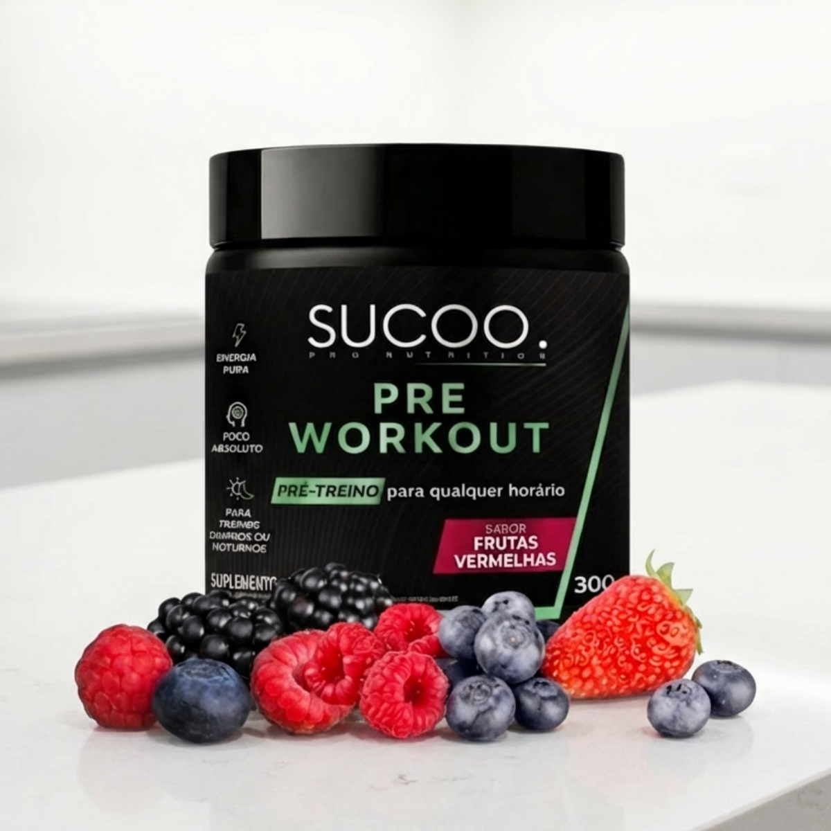 SUCOO. Pré-treino 300g Frutas Vermelhas